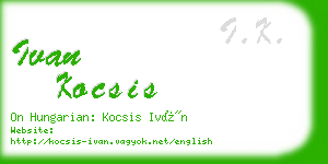 ivan kocsis business card